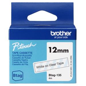 Tape 12mm Non Lami White On Clear (btag135)