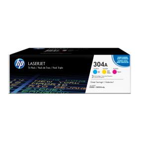Toner Cartridge - No 304A - Cyan/Magenta/Yellow - 3 Pack