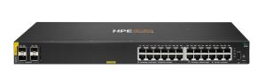 Aruba 6100 24G Class4 PoE 4SFP+ 370W Switch, 24x ports 10/100/1000BASE-T ports 4x 1G/10G SFP ports