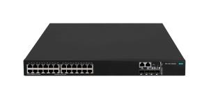 FlexNetwork 5140 24G PoE+ 4SFP+ 1-slot HI Switch, 24 fixed 10/100/1000Base-T POE+ Ports