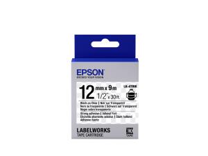 Label Cartridge Strong Adhesive Lk-4tbw 12mm (9m) Black / Transparent