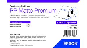 Pp Matte Label Premium, Continuous Roll, 76mm X 29m