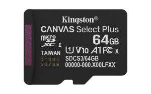 Micro Sdxc Card - Canvas Select Plus - 64GB - Uhs-i U1/u3 Video Class 10/30 A1 Single Pack Without Adapter