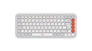 Wireless Keyboard - Pop Icon Keys Raw White And Orange Qwerty Spanish