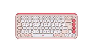 Wireless Keyboard - Pop Icon Keys -  Rose & Off White Qwerty Uk
