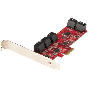 SATA Pcie Card - 10 Port Pcie SATA Expansion Card - 6gbps - Low Full Profile - Stacked SATA Connecto