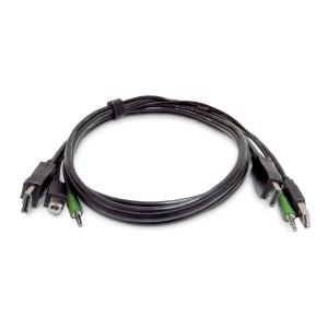 DisplayPort KVM Cable, USB 2.0, 3.5mm Audio, Universally Compatible Combo Cable For KVM Switches 91cm