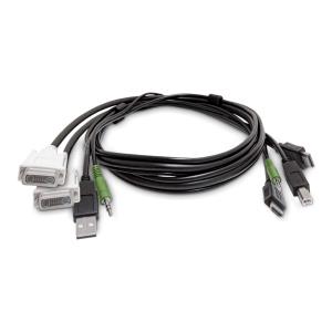 Dual-display KVM Cable, 2x DVI To 2x Hdmi, USB 2.0, 3.5mm, Universal Combo Cable For Dual-monitor Hdmi KVM