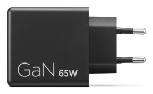 Dual USB-C 65W GaN Charger Black - EU