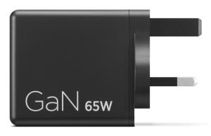 Dual USB-C 65W GaN Charger Black - UK