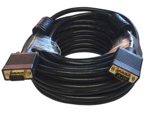 ASSMANN VGA Monitor connection cable, HD15 M/M, 10m 3Coax/7C, 2xferrite Beige