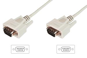 Datatransfer connection cable, D-Sub9 M/M, 3.0m, serial, molded beige