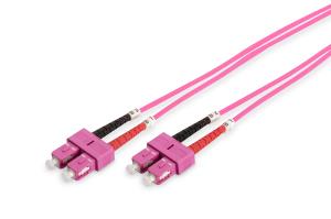 Fiber Optic Patch Cord, SC to SC Multimode OM4 - 50/125 , Duplex, color RAL4003 Length 3m