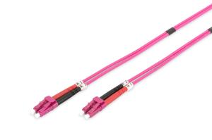 Fiber Optic Patch Cord, LC to LC Multimode OM4 - 3m; Duplex, color RAL4003, Length 3m