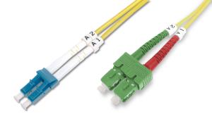 Fiber Optic Patch Cord SC (APC) to LC (PC), Singlemode 09/125 , Duplex Length 1m