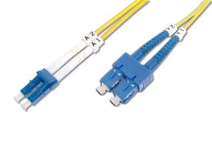 Fiber Optic Patch Cord, LC to SC OS2, Singlemode 09/125 , Duplex, Length 3m