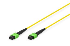 Fiber Patchcord MPO to MPO Female OS2 Singlemode 09/125� 1m Method A Jacket: yellow Housing: green