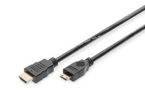 ASSMANN HDMI High Speed connection cable, type C - type A M/M, 3.0m, Ultra HD 24p, gold black