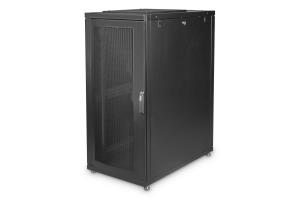 26U server cabinet 1260x600x1000 mm, color black (RAL 9005), perforated door