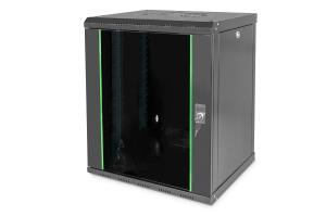 12U wall mounting cabinet 643x600x450 mm, color black (RAL 9005)