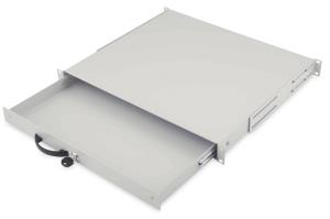 1U lockable keyboard shelf color grey RAL 7035