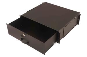 3u Lockable Drawer Color Black Ral 9005