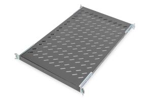 Fixed Shelf for 1000mm depth Cabinets Vented, black color RAL 9005, up to 50kg, 30x483x735 mm