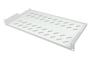 1U rack mount fixed shelf vented, color grey (RAL 7035), up to 15 kg, 45x483x250 mm