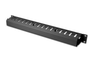 1U cable management cage detachable rear plate, color black (RAL 9005)