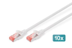 Patch cable - CAT6 - S/FTP - Snagless - Cu - 25cm - white - 10pk