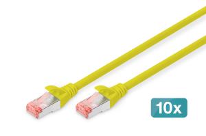 Patch cable - CAT6 - S/FTP - Snagless - Cu - 0.5m - yellow - 10pk
