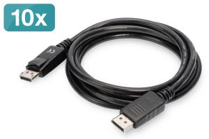 DisplayPort connection cable, DP M/M, Ultra HD, 2m black 10pk