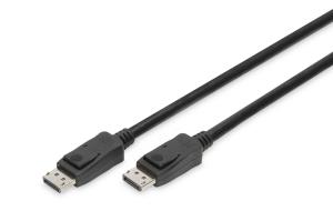 DisplayPort connection cable, DP M/M, 3m w/interlock, Ultra HD 8K, Vers. 1.3/1.4, black