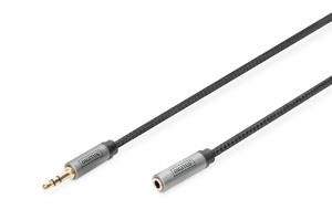 AUX Audio Cable Stereo 3.5mm Male to Female Aluminum Housing Gold plated NYLON Jacket 1m