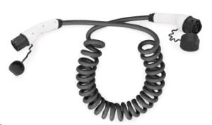 EV charging-Three Phase 400V 32A 5m Type 2 to Type 2 Spiral charger cable