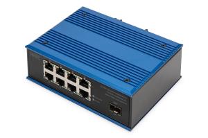 Industrial 8+1 - Port Gigabit Ethernet PoE Switch Unmanaged. 8 RJ45 Ports 10/100/1000 Mbits