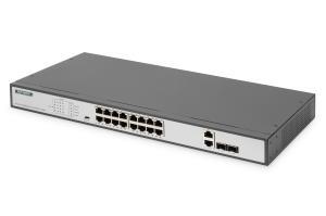 Fast Ethernet PoE Switch 16-port PoE + 2 Combo. 250W PoE budget