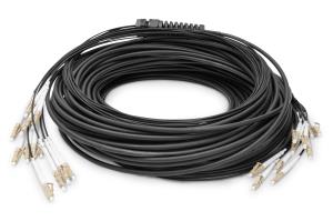 Breakout cable - 12 Fibers OM4 LC/UPC-LC/UPC universal color black 50m