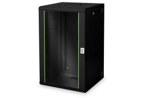 20U wall mounting cabinet - Unique 998x600x600mm double sectioned pivotable black (RAL 9005)