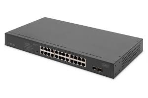 Unmanaged PoE Switch - 24-Port Gigabit + 2-Port Gigabit SFP