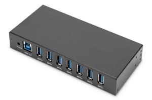 USB 3.0 HUB - 7 Port - Industrial Metal PSU 15-kV ESD Table Wall DIN Rail mount