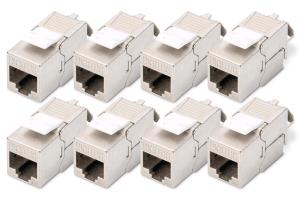 CAT6a Keystone Jack - shielded, tool free connection - 8 Pcs