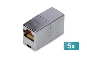 CAT 5e Modular Coupler shielded RJ45 to RJ45 5 pcs