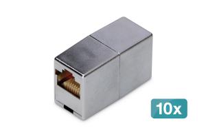 CAT 5e Modular Coupler shielded RJ45 to RJ45 - 10 pcs