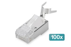 Modular Plug for Round Cable - CAT6A - shielded - 100 pieces Transparent