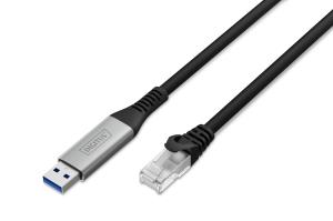 USB 3.2 Gen1 - RJ45 Ethernet cable - CAT6a S/FTP Black - 15m
