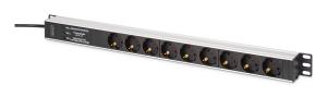 PDU - Aluminium Rackmountable frequency filter 2m 16A 3600W 230VAC 50/60Hz 7x safety 2x outlet