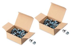 M6 installation screw set - 100 pieces 100x silver screws, cage nuts and washers