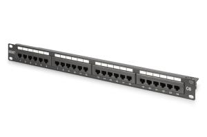 Patch panel - CAT6, Class E unshielded 24-port RJ45, 8P8C, LSA, 1U, Rack Mount
