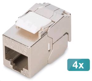 CAT6a compact body Keystone Module - shielded, tool free connection, 4 pcs.
